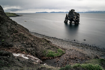 Hvítserkur basalt rock formation in northern Iceland - 514414300