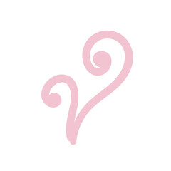 Hand drawn pink element in doodle style.