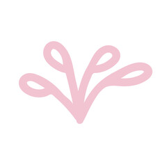 Hand drawn pink element in doodle style.