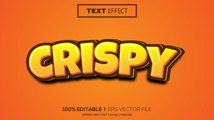 3d editable text effect crispy theme premium vector