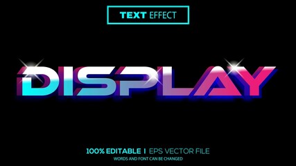 3d editable text effect display theme premium vector
