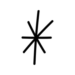 Hand drawn Y2K star retro futuristic ornament.