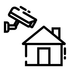 Isolated CCTV Line SVG Free Vector Graphic