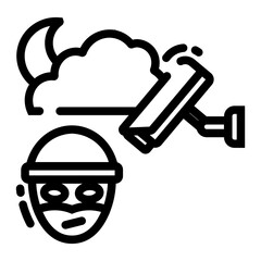 Isolated CCTV Line SVG Free Vector Graphic