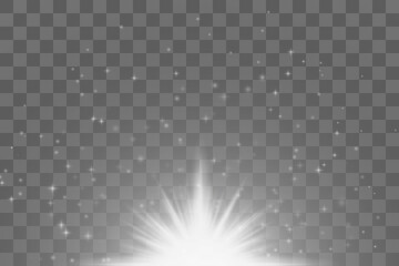 Vector transparent sunlight special lens flare light effect. PNG. Stars ligh. Bom light. Vector illustration
