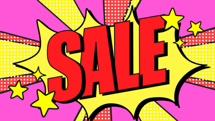 SALEの文字が飛び出す背景