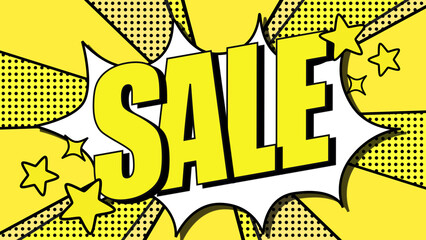 SALEの文字が飛び出す背景