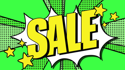 SALEの文字が飛び出す背景