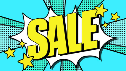 SALEの文字が飛び出す背景