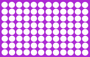 White circles lined up on violet background.