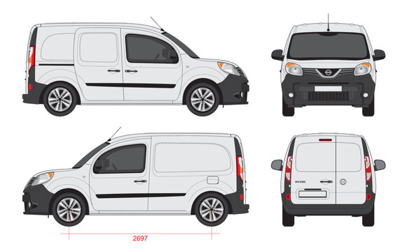 Cargo vehicle Nissan NV250 vector template