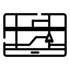 Isolated Map and Location Line SVG Free Vector Graphic