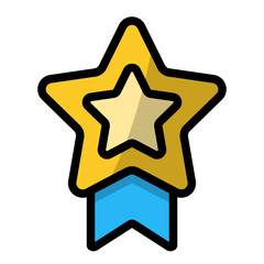 Isolated Award and Medal Color Line SVG Free Vector Graphic