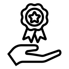 Isolated Award and Medal Line SVG Free Vector Graphic