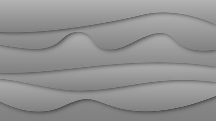 Abstract grey wavy shapes. Gray striped patterns. Vector.