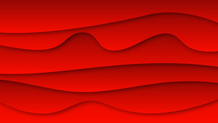 Abstract red wavy shapes. Red striped patterns. Vector.
