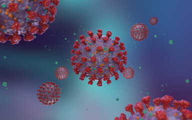 3d render virus cell. Covid-19. Omicron