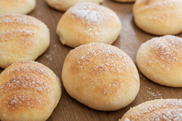 freshly baked homemade cookies on a baking sheet