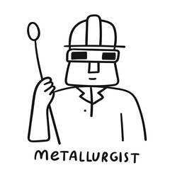 Metallurgist. Vector outline icon. Illustration on white background.