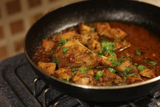 Chicken Karahi In Pan Or Karahi Desi Food Photography