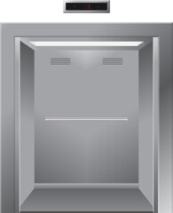 Opened and closed elevator vector illustration isolated on white background