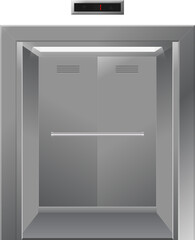 Opened and closed elevator vector illustration isolated on white background