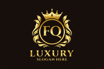 Initial FQ Letter Royal Luxury Logo template in vector art for luxurious branding projects and other vector illustration.