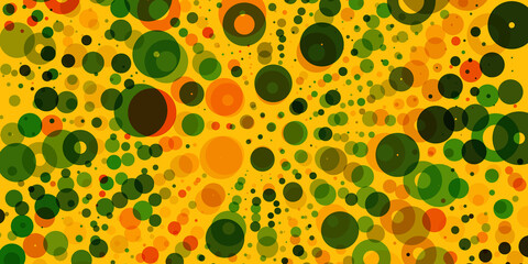 Abstract Colorful Retro Style Spotted Pattern with 3D Effect - Random Placed Spots, Circles of Various Sizes - Background, Texture, Vector Design