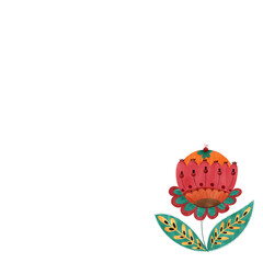 Dibujo digital de flor estilo heritage