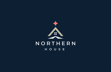 Northern house logo icon design template flat vector illustration