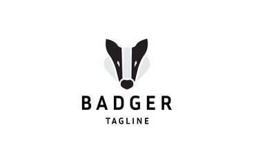 Badger logo icon design template flat vector illustration