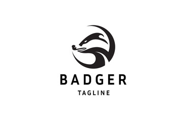 Badger logo icon design template flat vector illustration