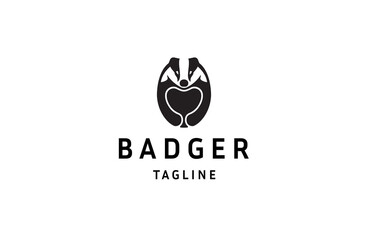 Badger logo icon design template flat vector illustration