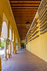 Gallery at the courtyard of the mosque cathedral in Cordoba, Spain