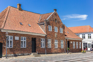 Fototapeta na wymiar Historic house at the Torvet market square in Ribe, Denmark