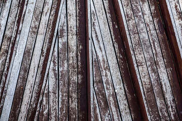 Wall and floor made of wood material, background image.