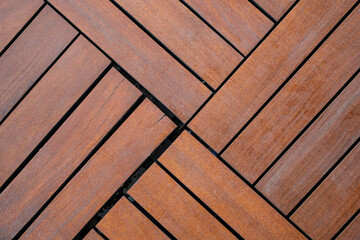 Wall and floor made of wood material, background image.