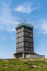 Weather station on the Brocken mountain in the Harz Mountains in Saxony-Anhalt, Germany.