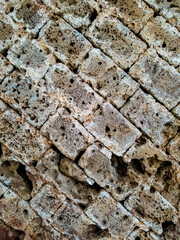 Wall and floor made of old stone material, background image.