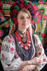 A girl in traditional Ukrainian clothing