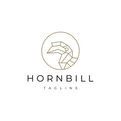 Hornbill geometric logo vector icon design template © SuryoMono