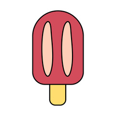 Ice cream Vector flat outline icon. Comic character in cartoon style illustration for t shirt design