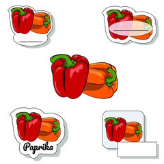 Set of spice stickers - paprika