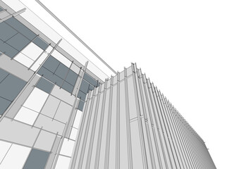 sketch of modern building