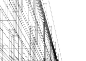 sketch of modern building