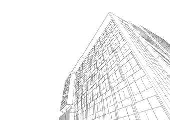 sketch of modern building