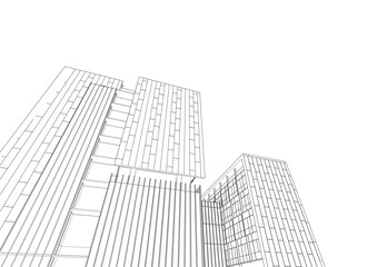 Fototapeta premium sketch of modern building