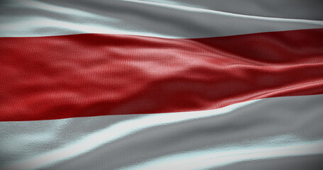 Flag of Belarus background. Opposition symbol, white and red flag. 3D illustration