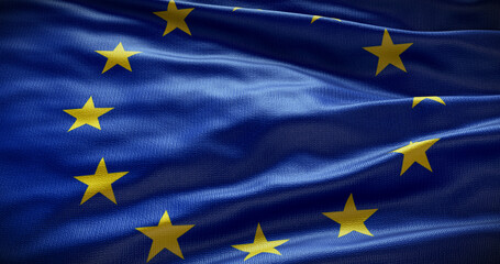 European Union symbol background. EU flag 3D illustration