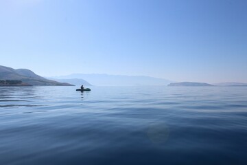 sea kayak at the mediterranean sea 